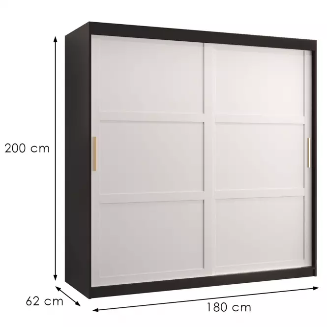 Skriňa Amiro 1 180 čierny/biely