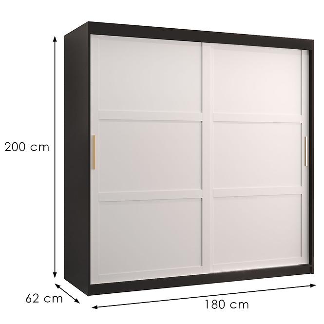 Skriňa Amiro 1 180 čierny/biely