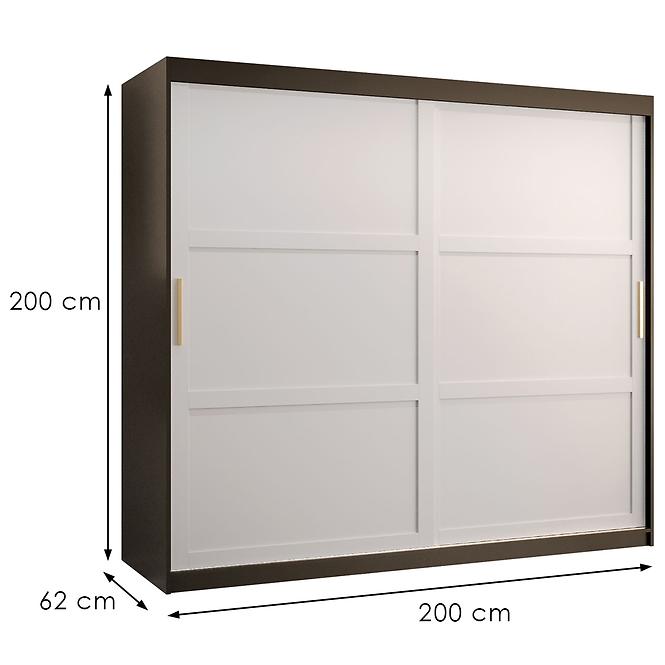 Skriňa Amiro 1 200 čierny/biely