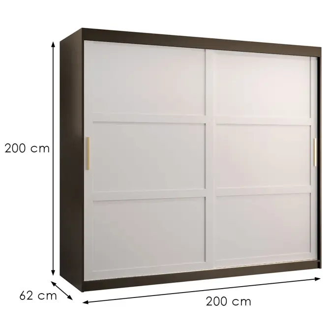 Skriňa Amiro 1 200 čierny/biely,3