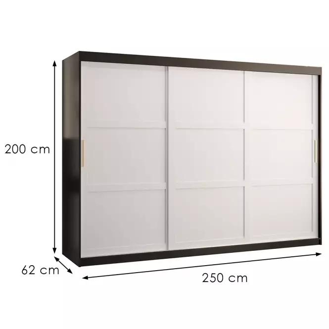 Skriňa Amiro 1 250 čierny/biely