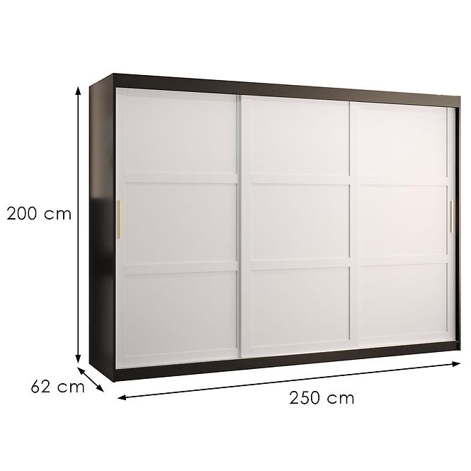 Skriňa Amiro 1 250 čierny/biely