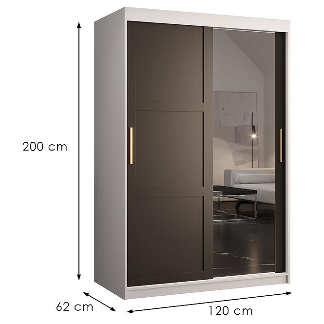 Skriňa Amiro 2 120 biely/čierny,2