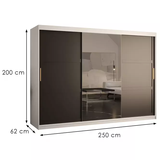 Skriňa Amiro 2 250 biely/čierny