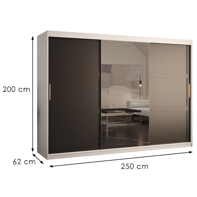 Skriňa Amiro 2 250 biely/čierny