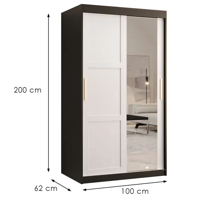 Skriňa Amiro 2 100 čierny/biely,2