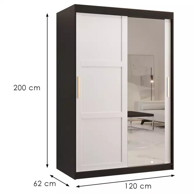 Skriňa Amiro 2 120 čierny/biely
