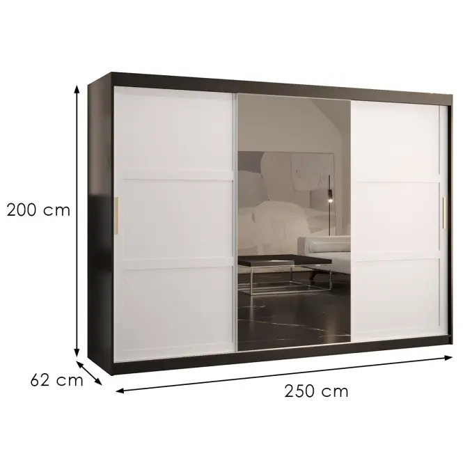 Skriňa Amiro 2 250 čierny/biely,2