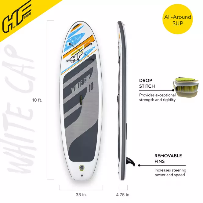 Nafukovací paddleboard SUP WHITE CAP SET HYDRO-FORCE 65342 BESTWAY