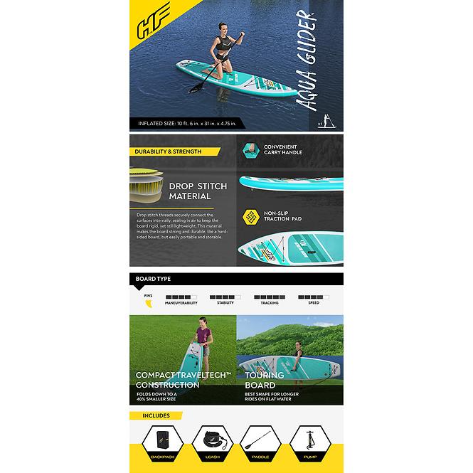 Nafukovací paddleboard SUP AQUA GLIDER SET HYDRO-FORCE 65347
