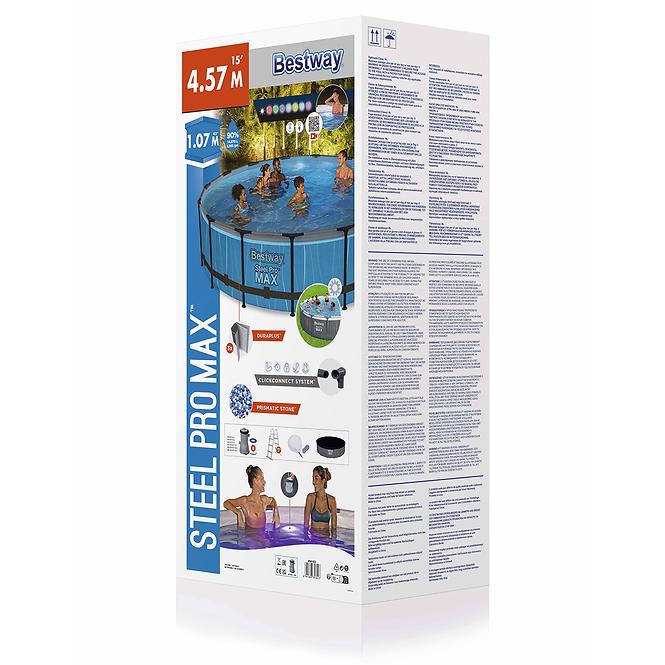 Bazén s rámom okrúhly 4,57 x 1,07m + LED 561GD