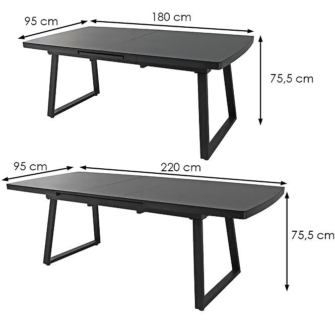 Stôl Luton 80094DM čierny