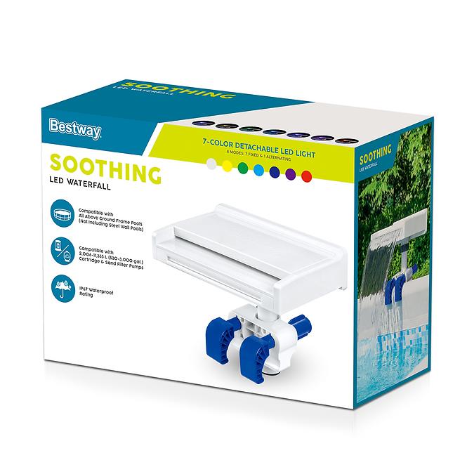 Bazénová fontána s vodopádom LED 58619