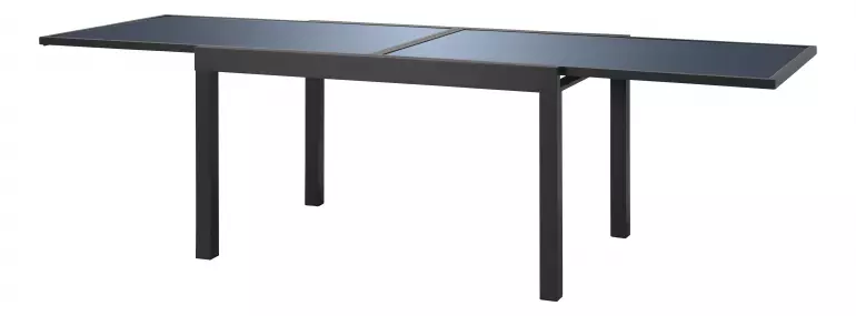 Rozkladací stôl so sklenenou doskou sivý