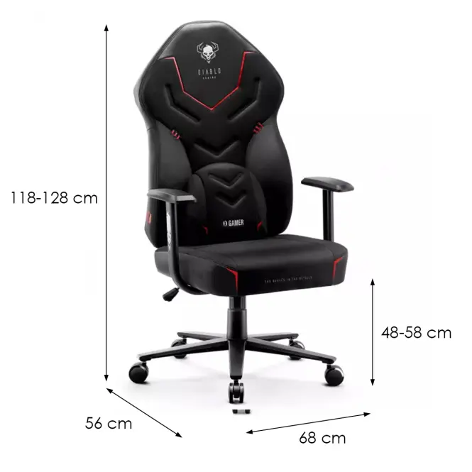 Detské herné kreslo Diablo X-Gamer 2.0 darl obsidian,2