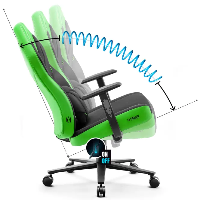 Detské herné kreslo Diablo X-Gamer 2.0 green emerald,5