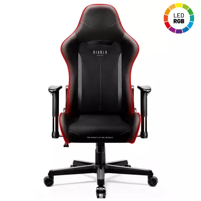 Otočné kreslo Diablo X-Starter čierna + led,2