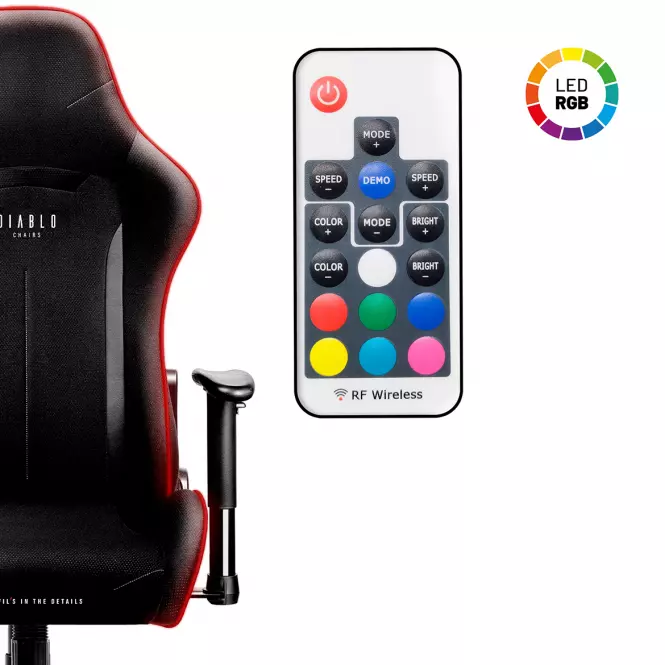 Otočné kreslo Diablo X-Starter čierna + led,3