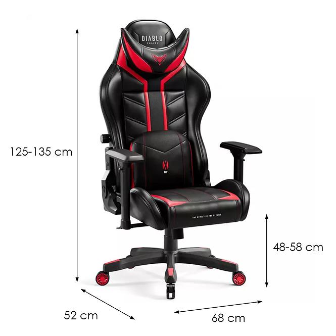 Otočné kreslo Normal Diablo X-Ray 2.0 čierna/červená