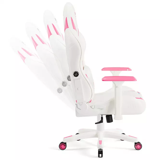 Otočné kreslo Normal Diablo X-Ray 2.0 biely/ružová,6