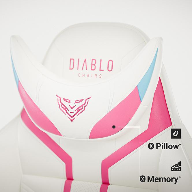 Otočné kreslo Normal Diablo X-Ray 2.0 biely/ružová