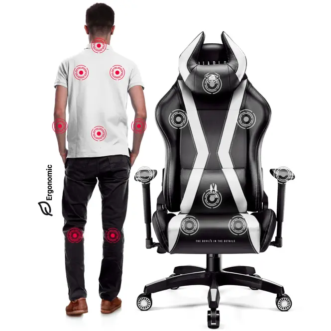 Otočné kreslo Normal Diablo X-Horn 2.0 čierna/biely,8