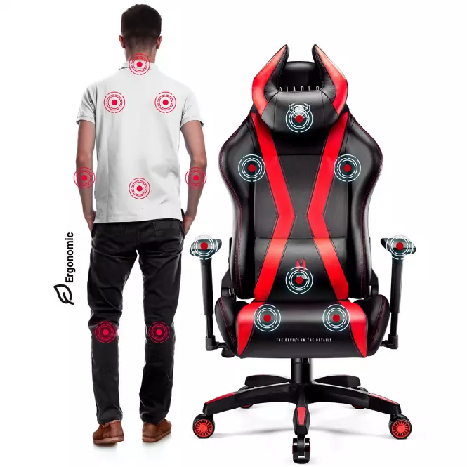 Otočné kreslo Normal Diablo X-Horn 2.0 čierna/červená