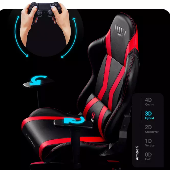 Otočné kreslo Normal Diablo X-Horn 2.0 čierna/červená