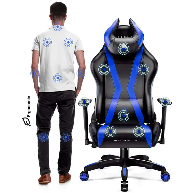 Otočné kreslo Normal Diablo X-Horn 2.0 čierna/modrá,8