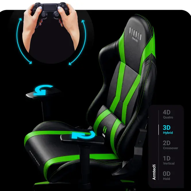 Otočné kreslo Normal Diablo X-Horn 2.0 čierna/zelená,15