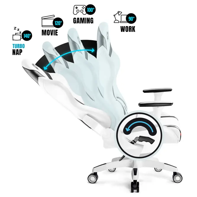 Otočné kreslo King Diablo X-Horn 2.0 biely/čierna,10