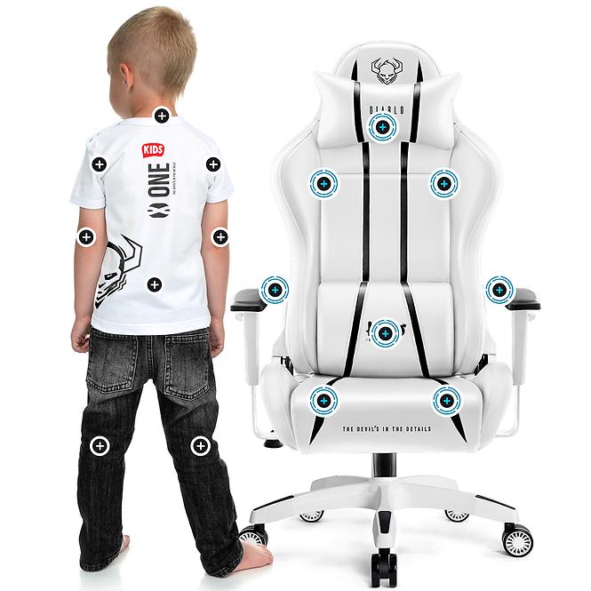 Otočné kreslo detská Diablo X-One 2.0 biely/čierna,4