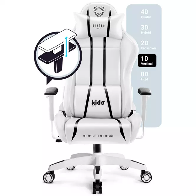 Otočné kreslo detská Diablo X-One 2.0 biely/čierna
