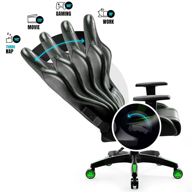 Otočné kreslo Normal Diablo X-One 2.0 čierna/zelená,8
