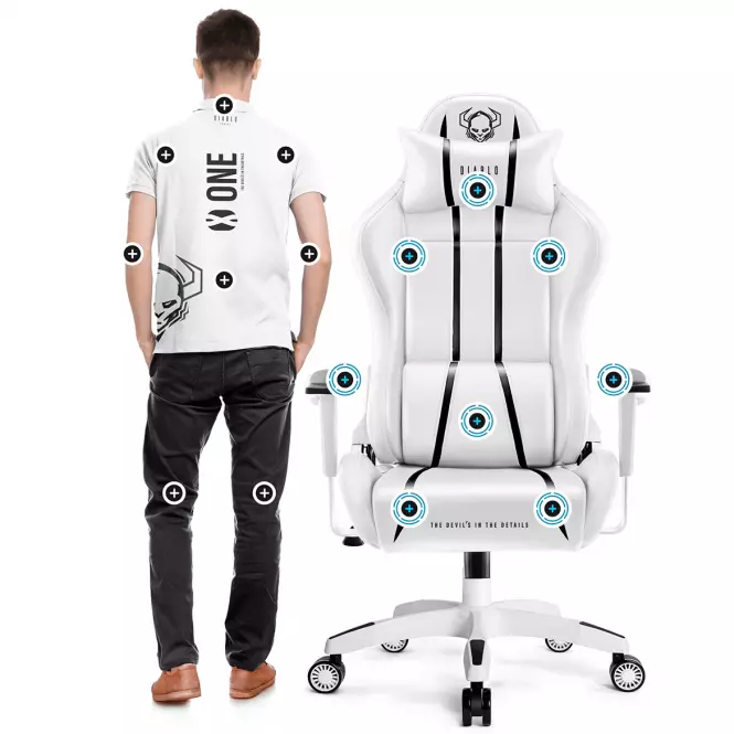Otočné kreslo Normal Diablo X-One 2.0 biely/čierna,6