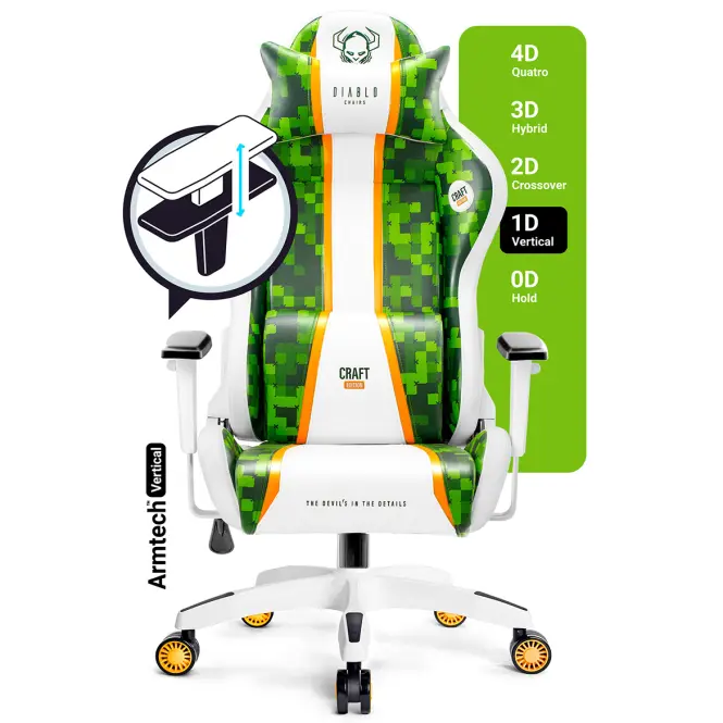Otočné kreslo Normal Diablo X-One 2.0 biely/zelená,14