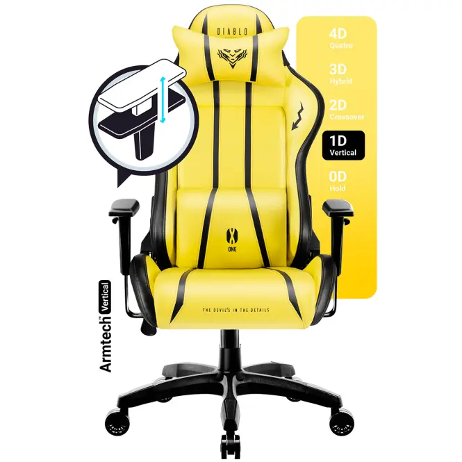 Otočné kreslo Normal Diablo X-One 2.0  electric yellow,11