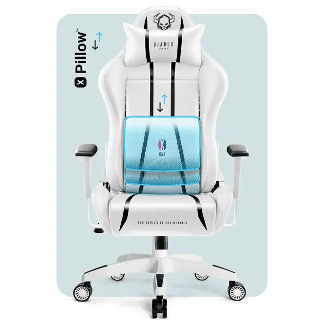 Otočné kreslo King Diablo X-One 2.0 biely/čierna,8