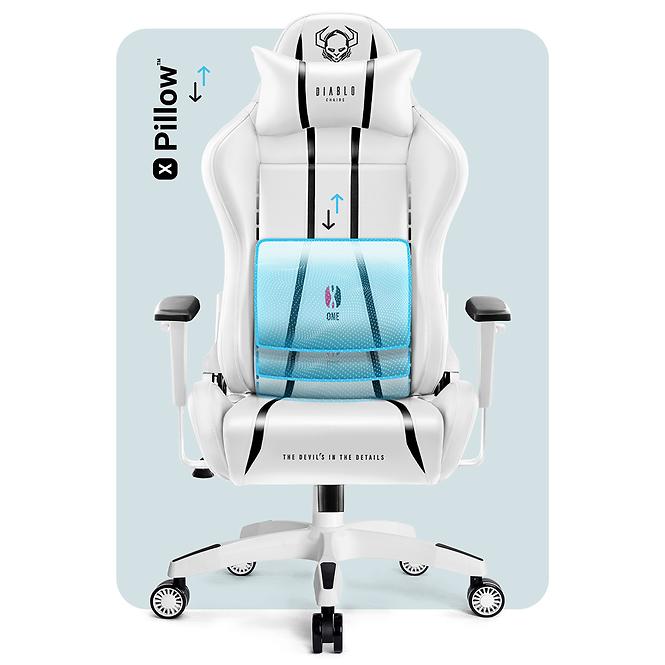 Otočné kreslo King Diablo X-One 2.0 biely/čierna,8