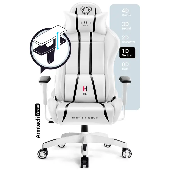 Otočné kreslo King Diablo X-One 2.0 biely/čierna,12