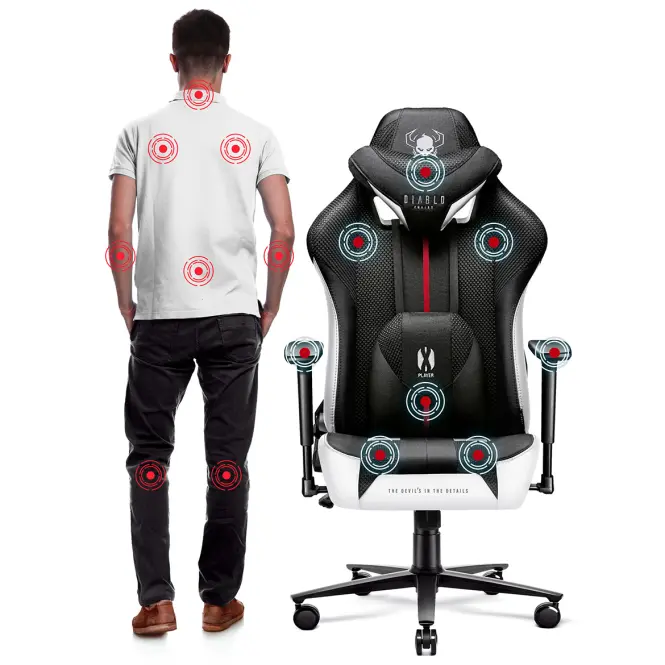 Otočné kreslo Normal Diablo X-Player 2.0 biely/čierna,9