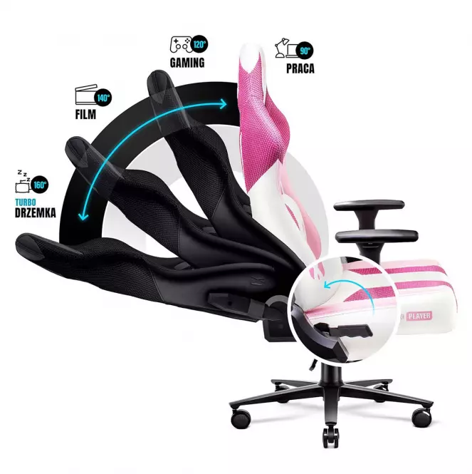 Otočné kreslo Normal Diablo X-Player 2.0 pink marshmallow,9