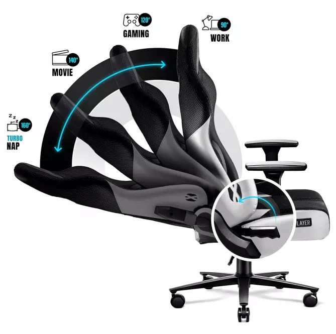 Otočné kreslo King  Diablo X-Player 2.0 biely/čierna