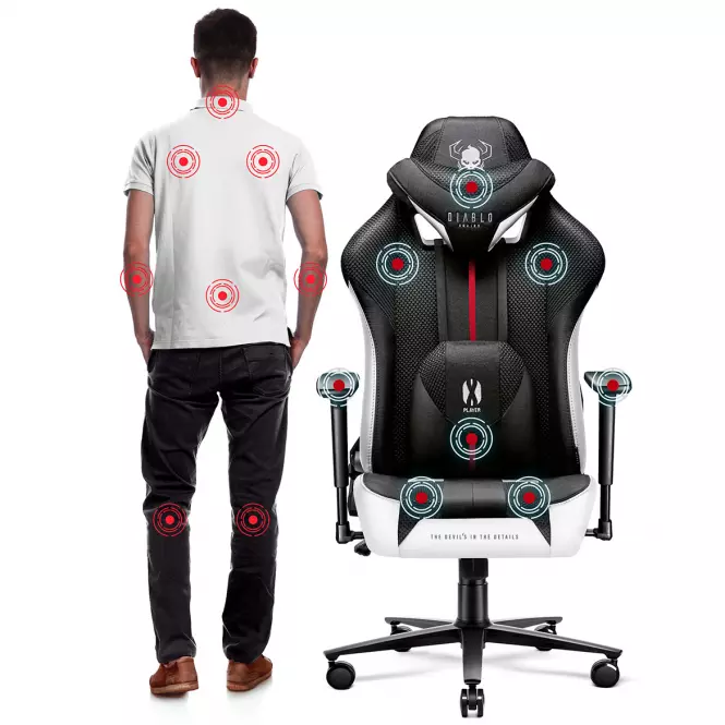 Otočné kreslo King  Diablo X-Player 2.0 biely/čierna