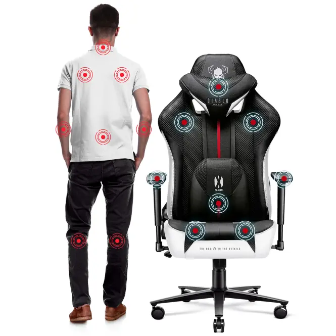Otočné kreslo King  Diablo X-Player 2.0 biely/čierna,9