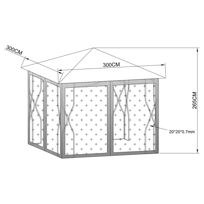 Záhradný pavilón 3x3 m béžový
