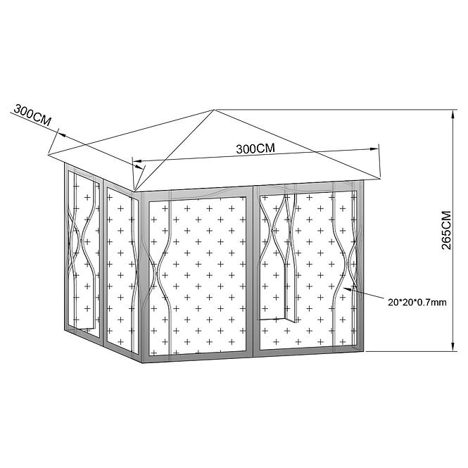 Záhradný pavilón 3x3 m béžový