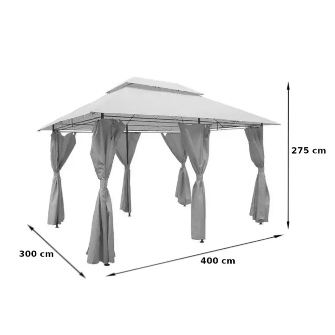 Záhradný pavilón 3x4x2,75 m hnedý