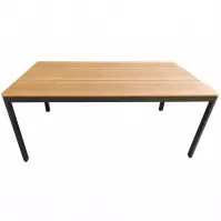 Hliníkový stôl s vrchnou doskou z PolyWood hnedý