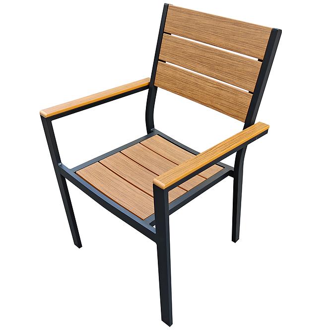 Záhradná stolička v hnedej farbe vyrobená z hliníka